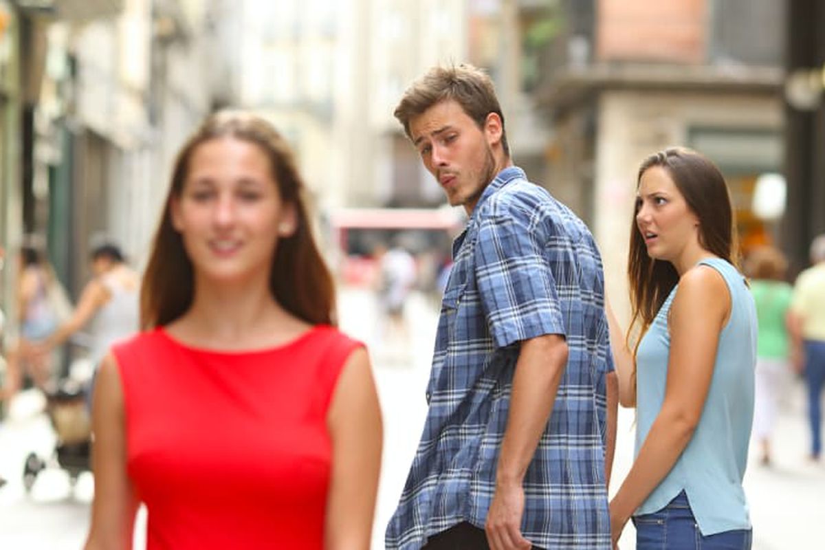 Distracted Boyfriend meme about Plum Goodness