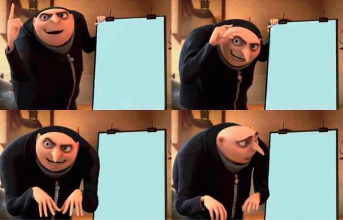 Gru's Plan meme about Plum Goodness
