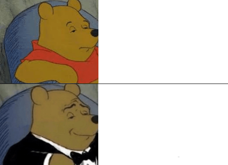 Tuxedo Winnie The Pooh meme about Plum Goodness