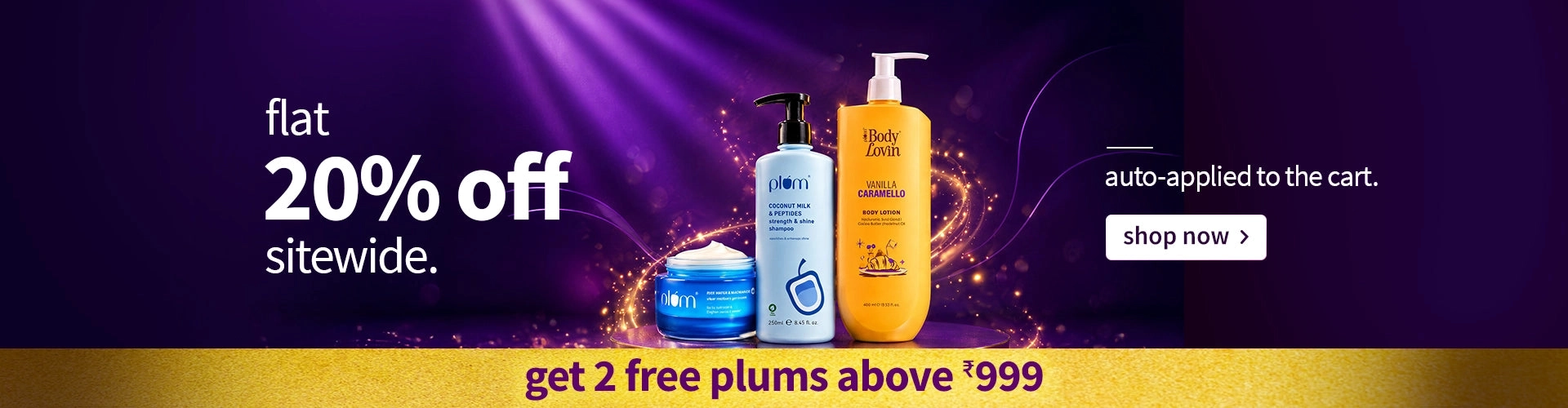 Flat 20% OFF sitewide, auto-applied to the cart