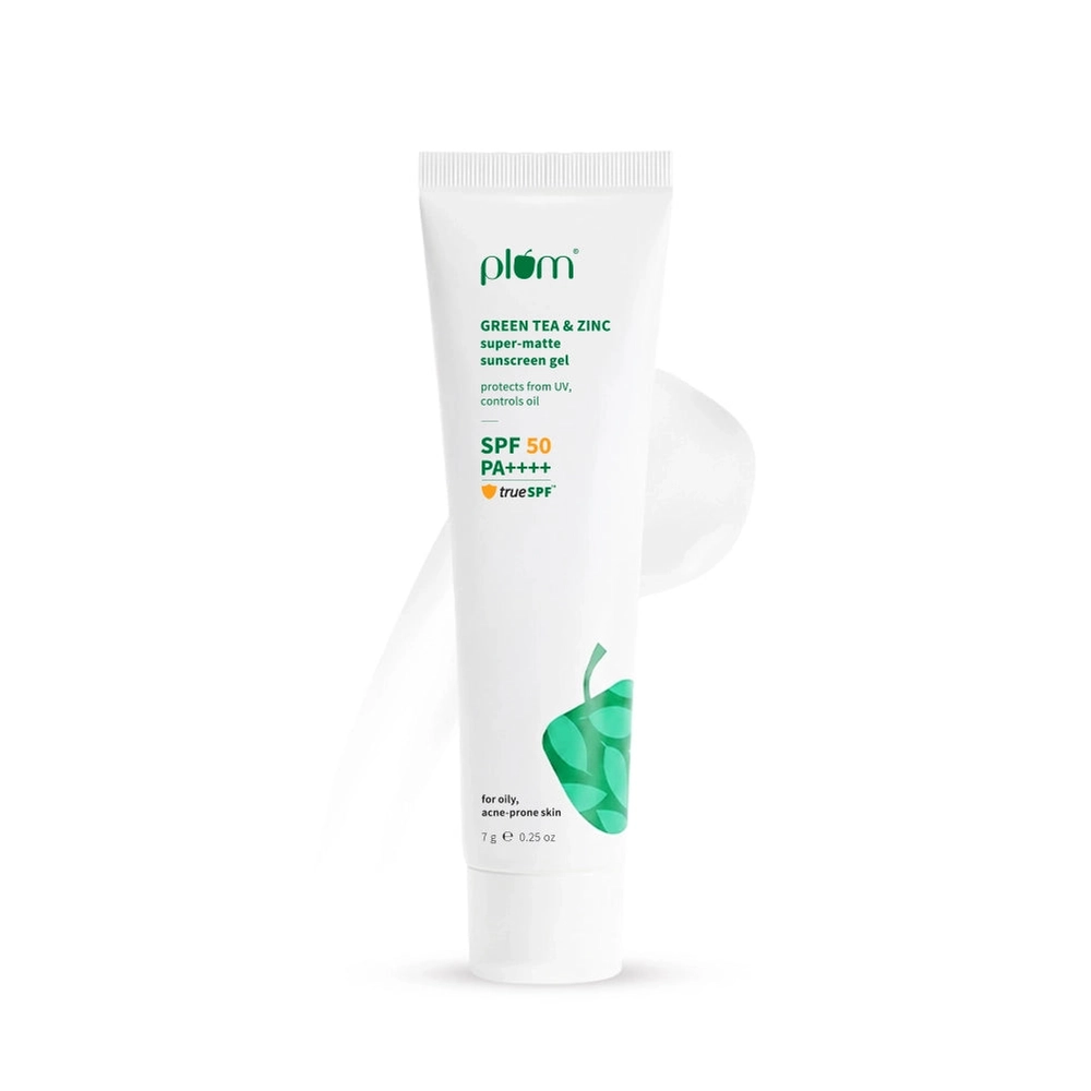 Green Tea and Zinc Super-Matte Sunscreen Gel, 7gm travel size
